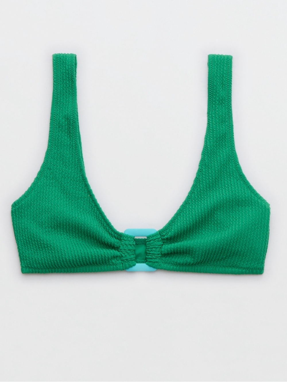 Aerie Crinkle Ring Wide Strap Scoop Bikini Top - Green